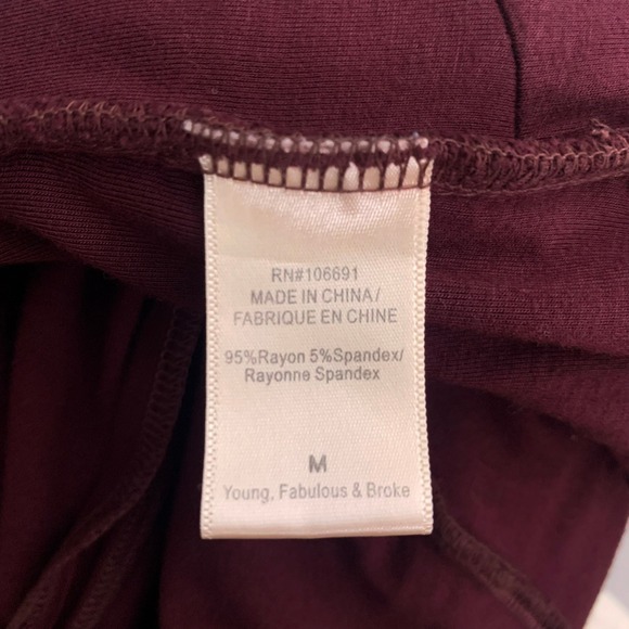 Young Fabulous and Broke Genesis Maroon Dress Size M - Picture 7 of 15